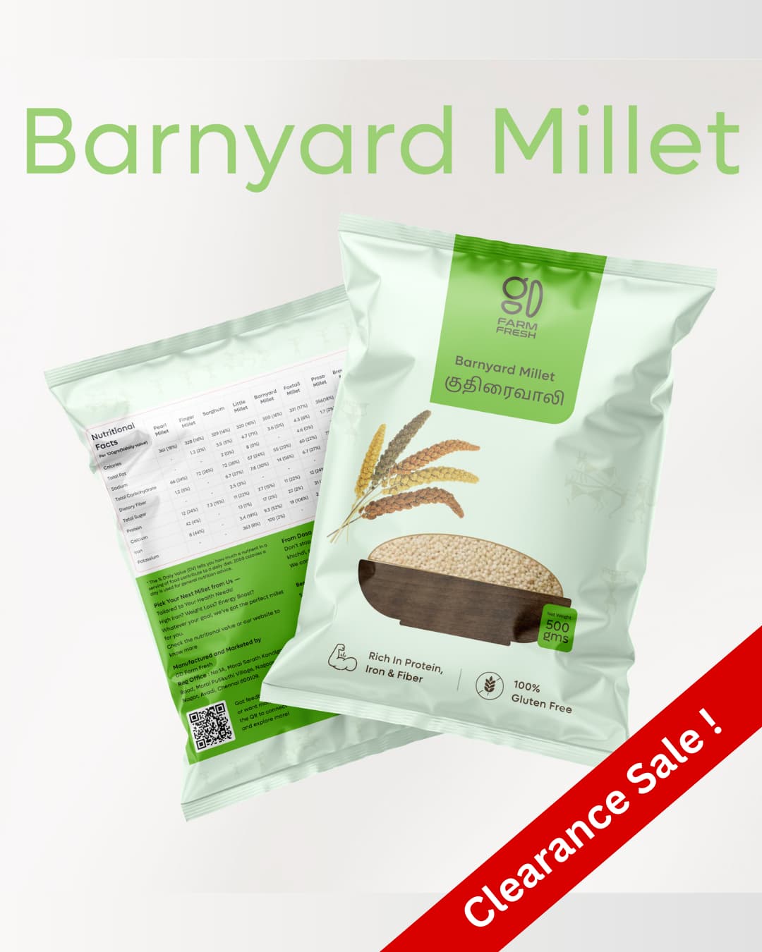 Barnyard Millet (Kuthiraivali), High Protein, Low GI Grain